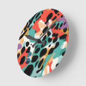 Abstract luipaardpatroon ronde klok (Hoek)
