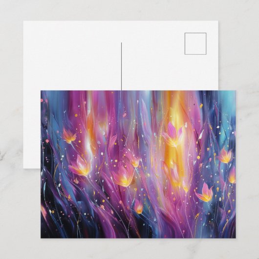 Abstract luminous floral explosion briefkaart (Voorkant / Achterkant)