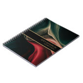 Abstract luxe diep zwart rood groen goud Kantoor Notitieboek (Linkerzijde)