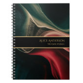 Abstract luxe diep zwart rood groen goud Kantoor Notitieboek (Voorkant)
