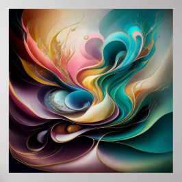 Abstract Luxe huwelijksgeschenk voor net getrouwd Poster