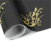 Abstract Luxe Nep Goud Bloem Cadeaupapier (Rol Hoek)