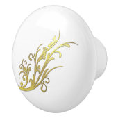 Abstract Luxe Nep Gouden Bloem Keramische Knop (Rechts)