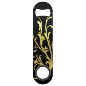 Abstract Luxe Nep Gouden Bloem Speed Flessenopener (Achterkant)