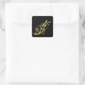 Abstract Luxe Nep Gouden Bloem Vierkante Sticker (Tas)