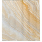 Abstract Luxe Wit Sinaasappel Marmer Douchegordijn (Voorkant)