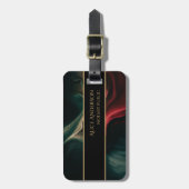 Abstract Luxe zwart groen Zakelijk Reizen Bagagelabel (Voorkant verticaal)
