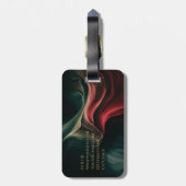 Abstract Luxe zwart groen Zakelijk Reizen Bagagelabel (Achterkant verticaal)