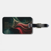 Abstract Luxe zwart groen Zakelijk Reizen Bagagelabel (Achterkant horizontaal)