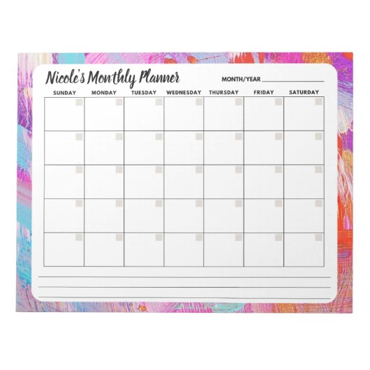  Abstract maandelijks agendapunt Notitieblok (Voorkant)