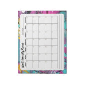 Abstract maandelijks kalendermaandplaatselampje notitieblok (Linkerzijde)