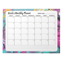 Abstract maandelijks kalendermaandplaatselampje notitieblok