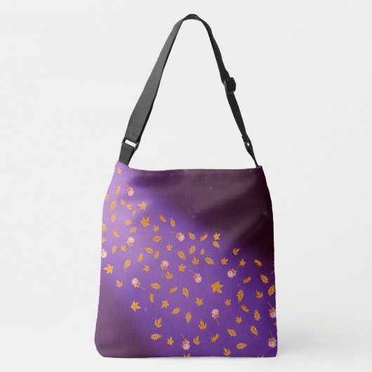 Abstract maanlicht herfstbladeren rozen crossbody tas (Achterkant)