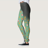 Abstract maanlicht herfstbladeren rozen leggings (Links)