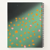Abstract maanlicht herfstbladeren rozen notitieboek (Achterkant)