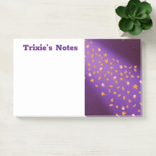 Abstract maanlicht herfstbladeren rozen post-it® notes (Kantoor)