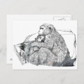 Abstract Macaque silhouet Briefkaart (Voorkant / Achterkant)