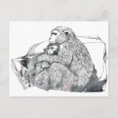 Abstract Macaque silhouet Briefkaart (Voorkant)