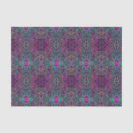 Abstract Magenta and Teal Blue Groovy Pattern Tissuepapier