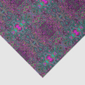 Abstract Magenta and Teal Blue Groovy Pattern Tissuepapier (Detail)