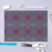 Abstract Magenta and Teal Blue Groovy Pattern Tissuepapier (Craft)