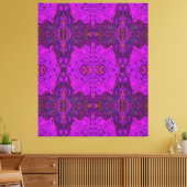Abstract Magenta- en Black Groovy-patroon Canvas Afdruk (Insitu (Woonkamer))