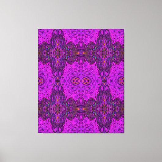 Abstract Magenta- en Black Groovy-patroon Canvas Afdruk (Voorkant)