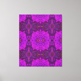 Abstract Magenta- en Black Groovy-patroon Canvas Afdruk