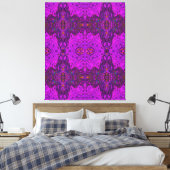 Abstract Magenta- en Black Groovy-patroon Canvas Afdruk (Insitu (Slaapkamer))