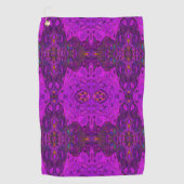 Abstract Magenta- en Black Groovy-patroon Golfhanddoek (Voorkant)