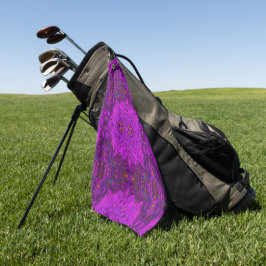 Abstract Magenta- en Black Groovy-patroon Golfhanddoek