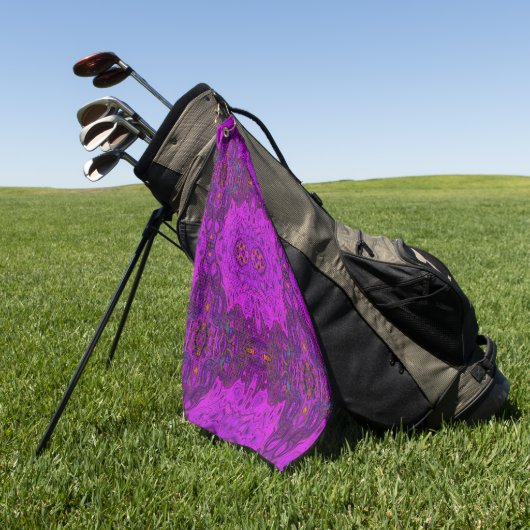 Abstract Magenta- en Black Groovy-patroon Golfhanddoek (Groen)
