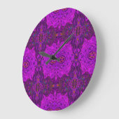 Abstract Magenta- en Black Groovy-patroon Grote Klok (Hoek)