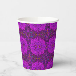 Abstract Magenta- en Black Groovy-patroon Papieren Bekers