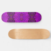 Abstract Magenta- en Black Groovy-patroon Persoonlijk Skateboard (Horizontaal)
