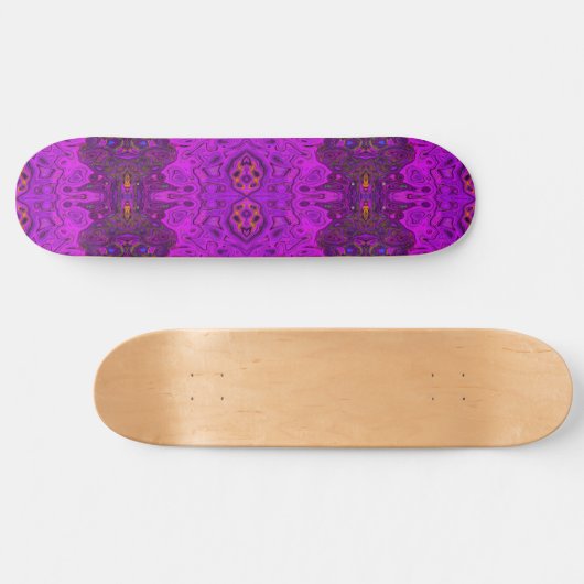 Abstract Magenta- en Black Groovy-patroon Persoonlijk Skateboard (Horizontaal)