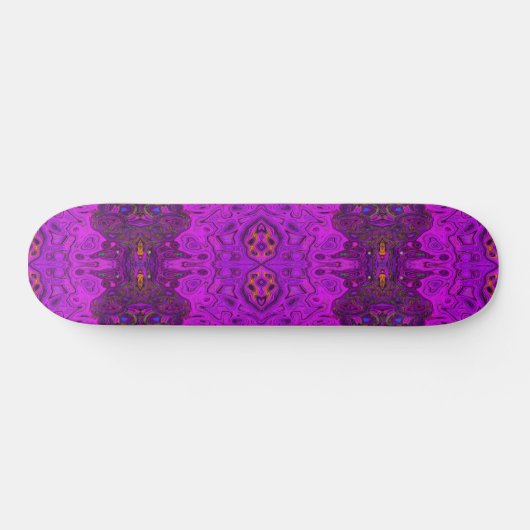Abstract Magenta- en Black Groovy-patroon Persoonlijk Skateboard (Horizontaal)