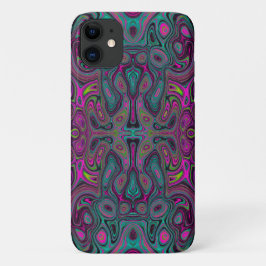 Abstract Magenta en Blauwgroen Blauwe Groovy Patro Case-Mate iPhone Case