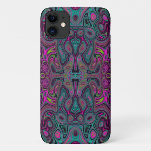 Abstract Magenta en Blauwgroen Blauwe Groovy Patro Case-Mate iPhone Case (Achterkant)