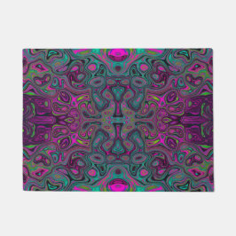 Abstract Magenta en Blauwgroen Blauwe Groovy Patro Deurmat