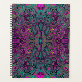 Abstract Magenta en Blauwgroen Blauwe Groovy Patro Planner