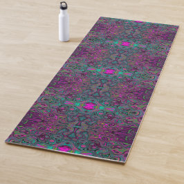 Abstract Magenta en Blauwgroen Blauwe Groovy Patro Yogamat