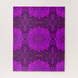 Abstract magenta en zwart groovy patroon legpuzzel