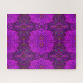 Abstract magenta en zwart groovy patroon legpuzzel (Horizontaal)