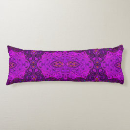 Abstract magenta en zwart groovy patroon lichaamskussen