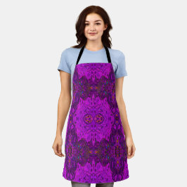 Abstract magenta en zwart groovy patroon schort