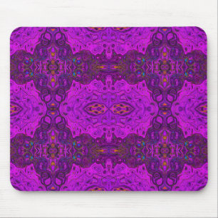 Abstract Magenta en Zwarte Groovy Patroon Muismat