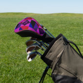 Abstract Magenta Geometric Pattern Monogram Golfheadcover (Insitu)