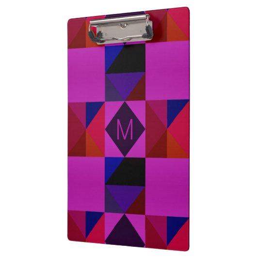 Abstract Magenta Geometric Pattern Monogram Klembord (Links)