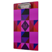 Abstract magenta geometrisch patroon monogram klembord (Links)